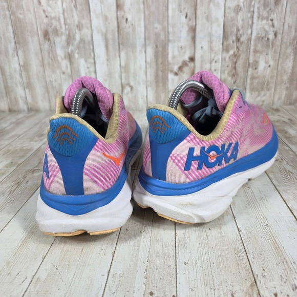 Hoka Clifton 9 Running‎ Shoes Pink Blue Lightweight Athletic Sneakers Mens 8.5 main image 4